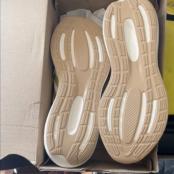 Adidas Women's RUNFALCON 3.0 WHITE GOLD LEOPARD Athletic Shoes - Picture 5 of 6